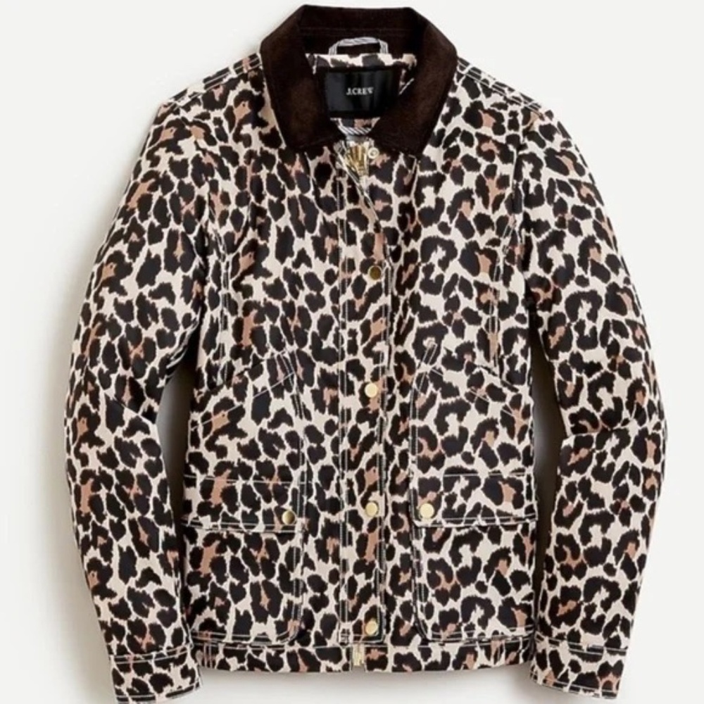 Brand New With Tags J. Crew Leopard Print Barn Coat Jacket XS